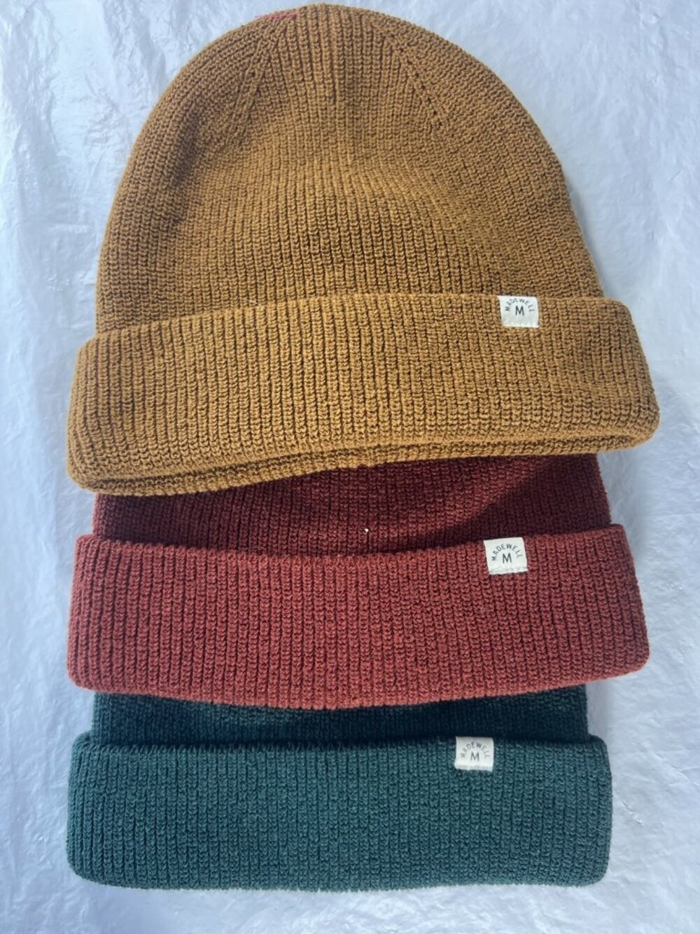 Lot of 3 Madewell Recycled Cotton Cuffed Beanie Comfy Casual Comfortable OS